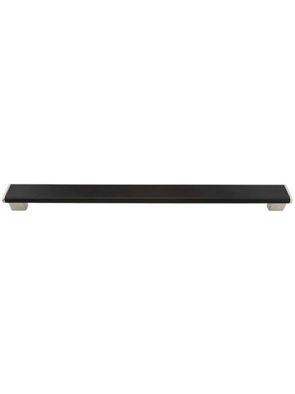 Tenor Cabinet Pull - 15 1/4 inch in Espresso Brown/Satin Nickel.